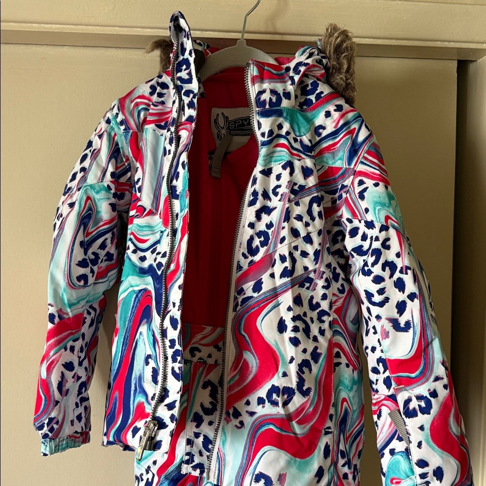Spyder Multicolor Swirl and Leopard Print Snow Suit Toddler girl size 4
